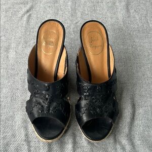 Jack Rogers Black Mules with Chunky Heel